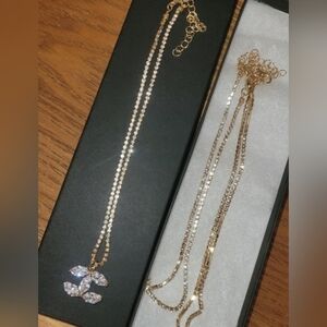 Chanel Style Sparkly Necklace Trio